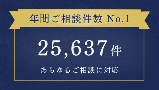 年間ご相談件数No1、25637件。あらゆるご相談に対応